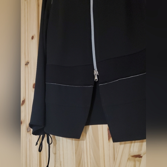 Elisa Cavaletti Size L Black Long Sleeve Zip-Up Blouse - Picture 10 of 16